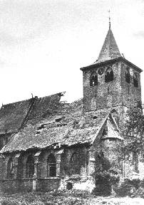 Kerk beschadigd in de oorlog